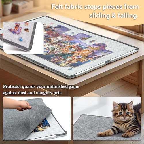 Tektalk Foldable Jigsaw Puzzle Board, Felt Puzzle Mat - Image 7