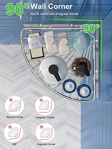 SMARTAKE 2-Pack Corner Shower Caddy, SUS304 Stainless Steel - Image 4