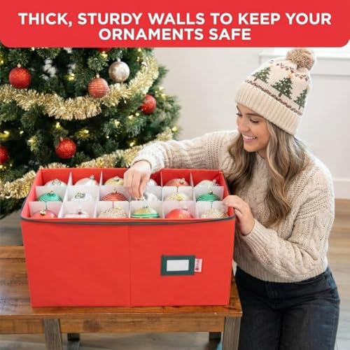 Christmas Ornament Storage Container with Dividers - Box Stores - Image 5