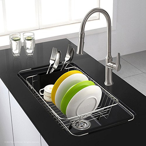 SANNO Expandable Dish Drying Rack Over the Sink Dish Drainer Dish - Image 5