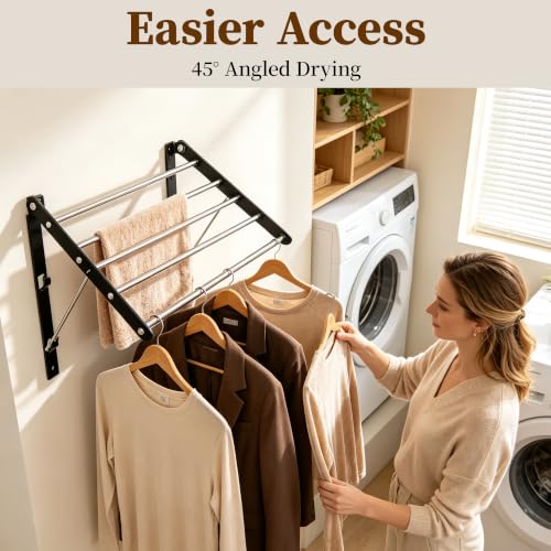 Wall Mounted Drying Rack, Foldable Laundry Rack - Image 6