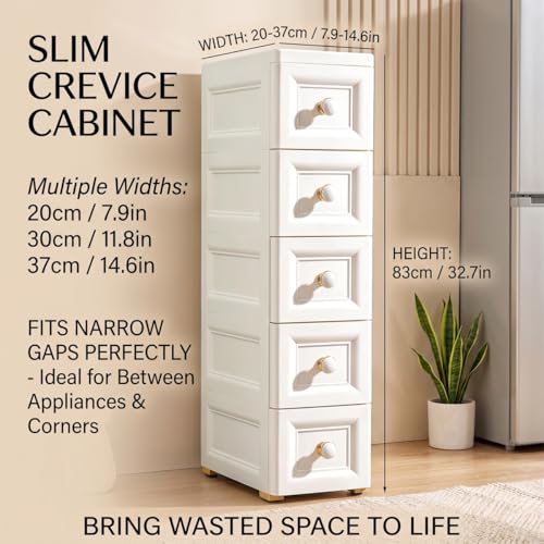 Slim Rolling Storage Cart, Tall Narrow Storage Cabinet - Image 5