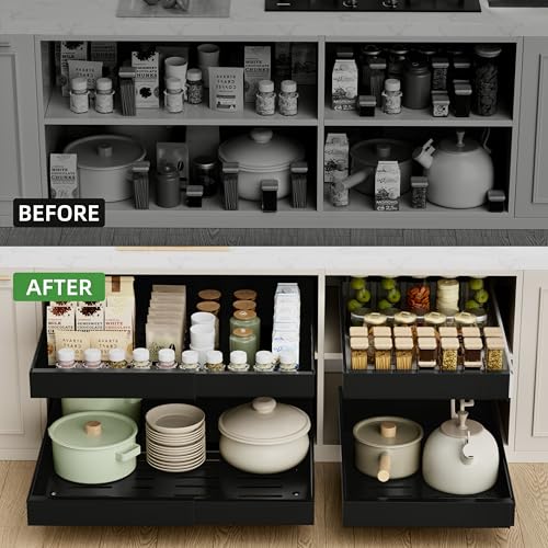 PAKETA 2 Pack Expandable Pull Out Cabinet Organizer,21" Deep - Image 4