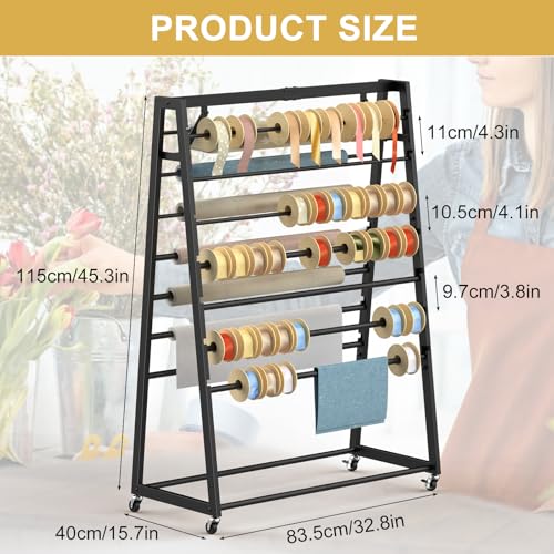 15 Tier Ribbon Organizer, Double-Sided Rolling Metal - Image 4