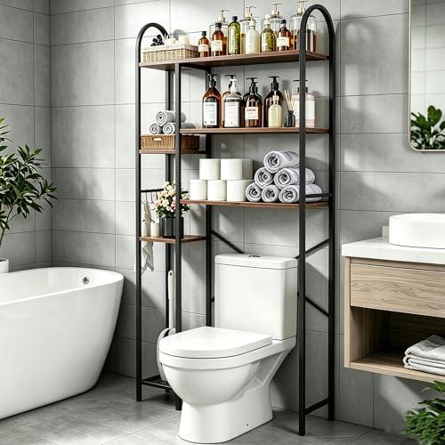 HOMEFORT Over The Toilet Storage with Side Rack, 6-Tier - Image 3