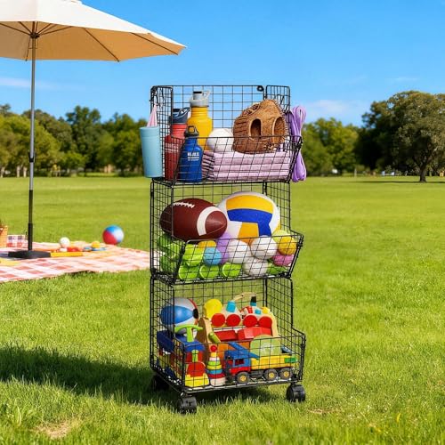 Sonyabecca 3 Tier Rolling Toy Organizer Cart with Wh | All Products - Image 4