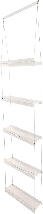 Hanging Acrylic Shelves for Windows (16" Wide, 5 Shelves - 66" Tall)