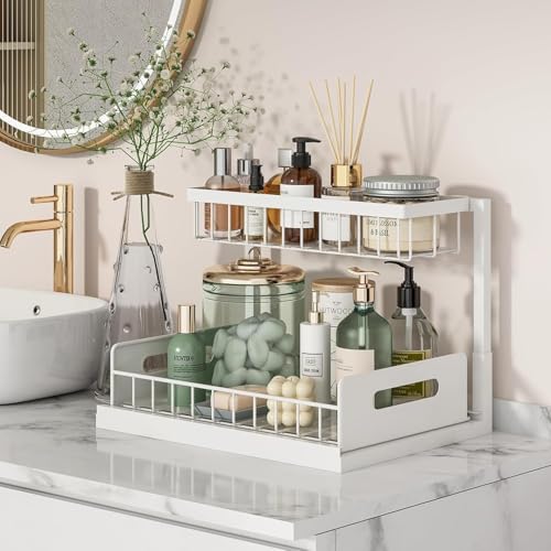 Under Sink Organizer, L Shaped Pull Out Cabinet Organizer - Image 4