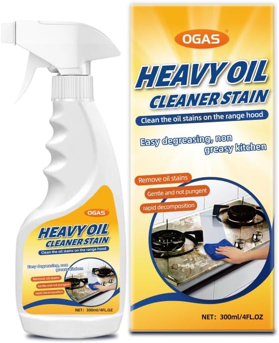 Heavy Oil Cleaner Stain Spray - Clean Up Kitchen Oil Stains with Powerful Degreaser Formula | Oil Stain Remover & Multi-Surface Degreaser Cleaner Heavy Duty for Ovens, Stovetops, Grills & Cookware