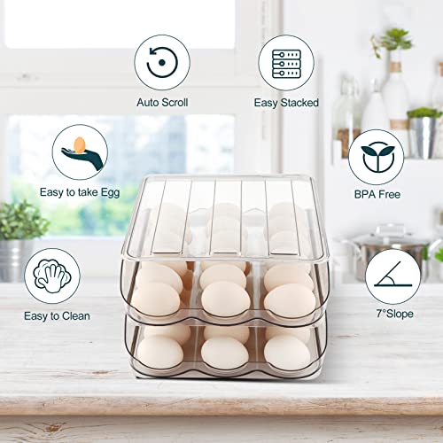 MesRosa Egg Holder for Fridge, Automatic Rolling Con | All Products - Image 6