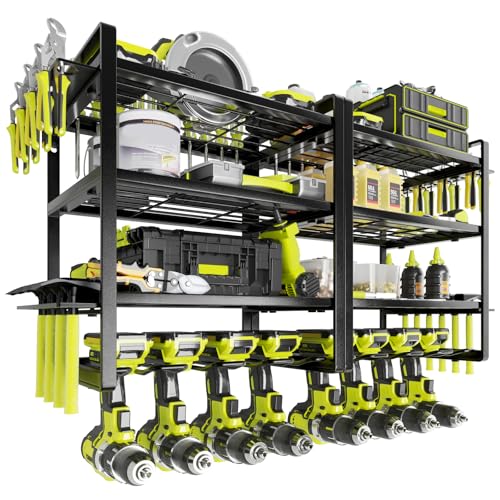 Power Tool Organizer, 8 Drill Holder Wall Mount - Image 2