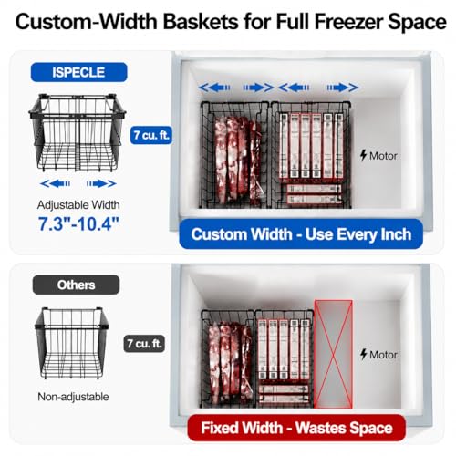 Freezer Organizer Bins - Adjustable Width & Extra Depth, 3 Pack - Image 7