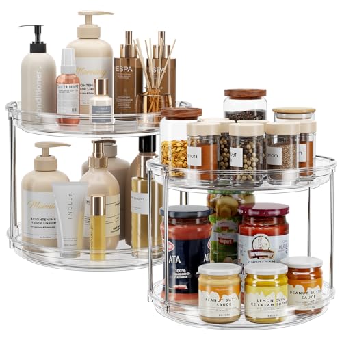 LAMU 2 Pack 2 Tier Lazy Susan Turntable Organizer 9.25'' Rotating - Image 2