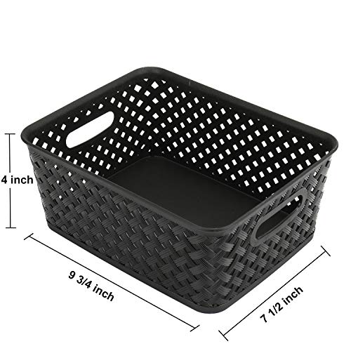 Bekith 9 Pack Plastic Storage Basket, Organizer Tote Bin - Image 4