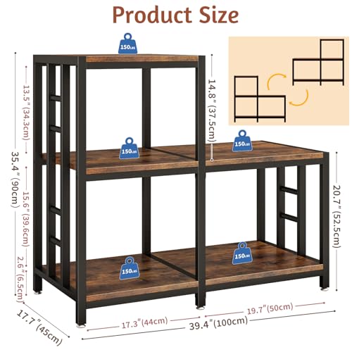 METYERRY 5-Tier Mini Fridge Stand, Bakers Rack with Storage - Image 4