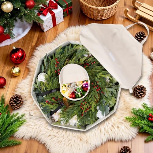 Wreath Storage Hard Shell Christmas Decorations Case Bag - Image 3