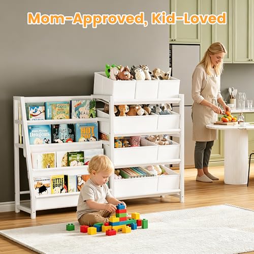 Toy Storage and Kids Bookshelf, toy organizer with 9 Bins+ - Image 3