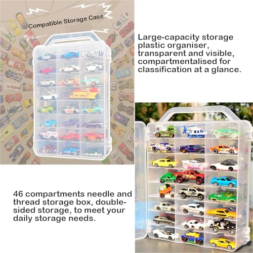 Double-Sided Sewing Organizer Box with 46 Grids - Clear - Image 6