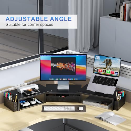 gianotter Dual Monitor Stand Riser With Drawer and 2 Pen Holders - Image 6