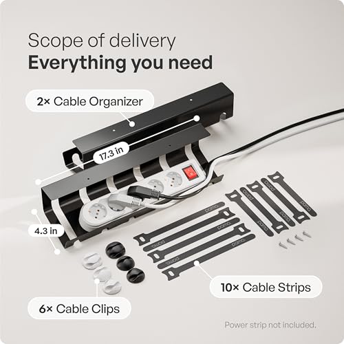 PAMO Cable Management Under Desk, Set of 2 - Black - Image 4
