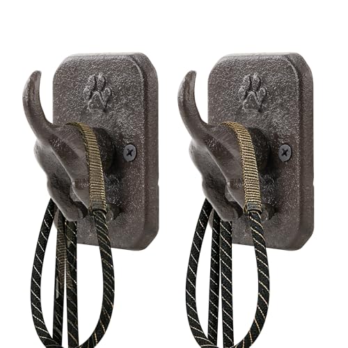 2 Pack Rustic Cast Iron Dog Leash Holder Wall Hook, Heavy - Image 2