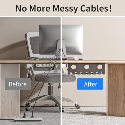 Delamu 2 Pack Metal Under Desk Cable Management Tray | Cable Managemen - Image 5