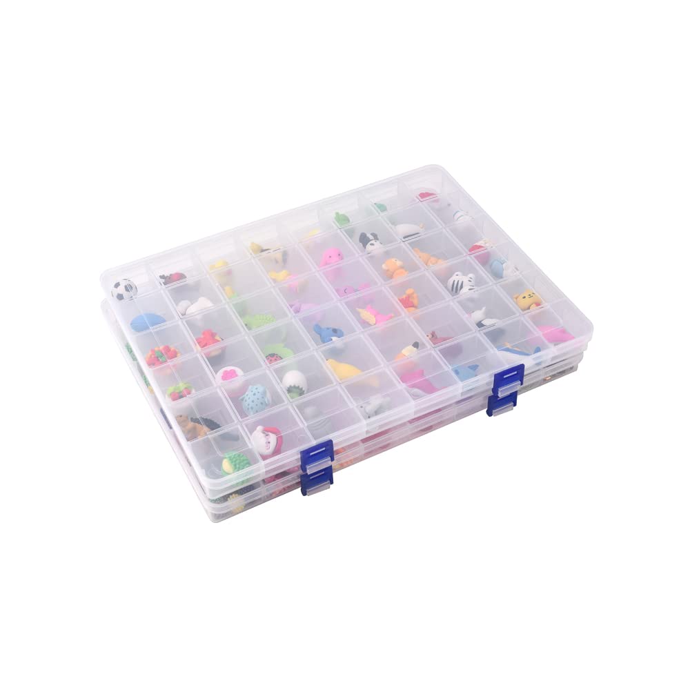 2 Pack Fixed 48 Grids Clear Plastic Divider Storage Box - Image 1