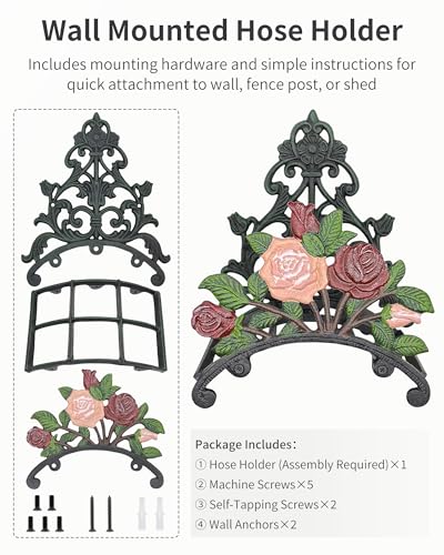 Cast Iron Garden Hose Holder Wall Mount, Rustic Heavy Duty - Image 4