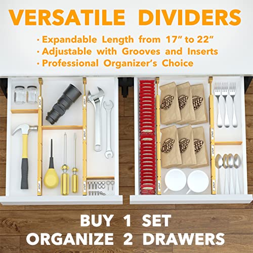 SpaceAid Bamboo Drawer Dividers with Inserts and Labels, Kitchen - Image 7