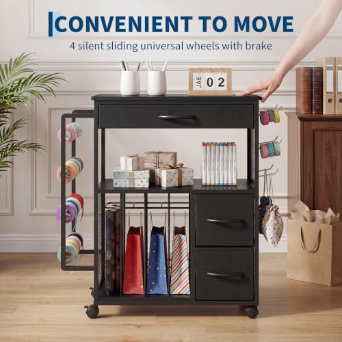 Takywep Gift Wrapping Organizer Storage Cart, Rolling Gift - Image 7