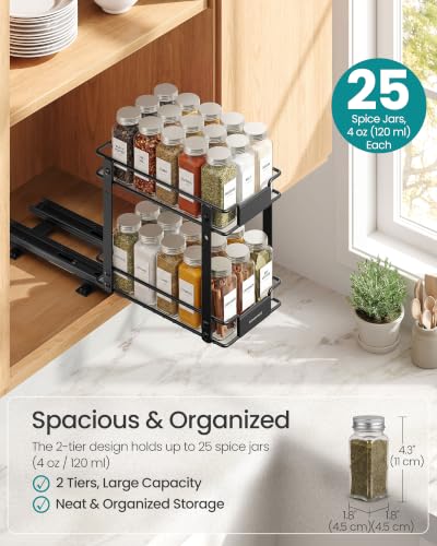 SONGMICS Spice Rack Organizer for Cabinet, Pull Out 2 Tier - Image 5