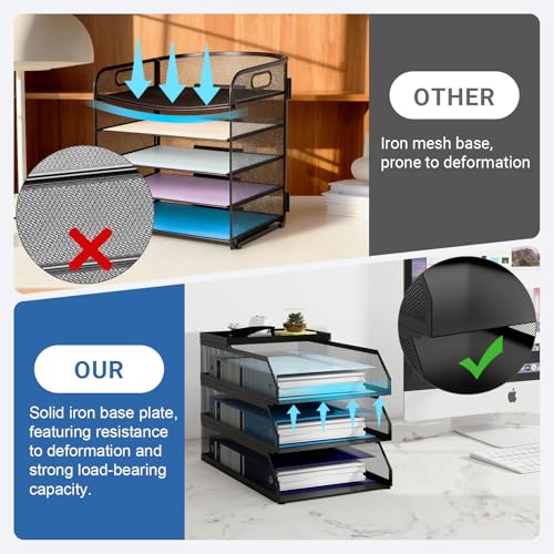 Natwind 3-Tier Stackable Metal Mesh Desk Paper Tray - Image 7