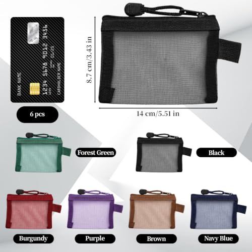 6Pcs Mini Zipper Mesh Bags, Small Travel Storage Pouch - Image 3