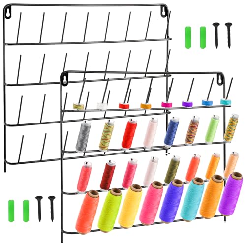 Tosnail 2 Pack 32 Spools Metal Thread Holder, Large Racks - Image 2