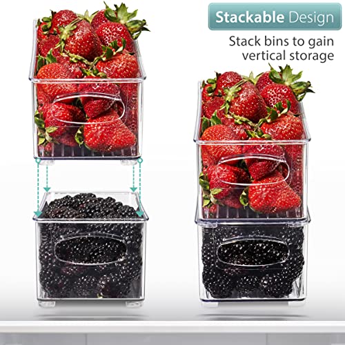 Sorbus Fridge Organizers and Storage, Clear Stackable Bins (Small - Image 4