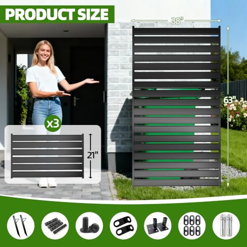 Privacy Fence Screen for AC & Trash, 63" H × 38" W Metal - Image 3