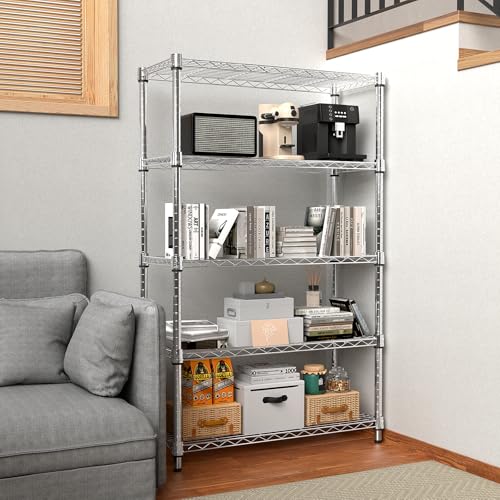 M MZG 1250 lbs Steel Heavy Duty 5-Tier Utility Shelving Unit - Image 7