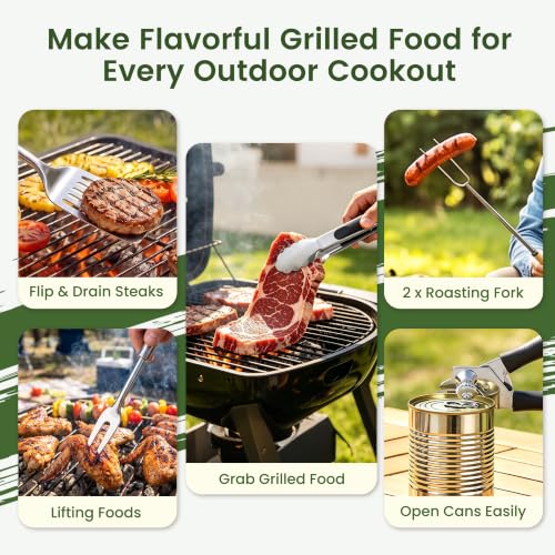 Camping Cooking Utensils Set, Stainless Steel Grill Tools - Image 4