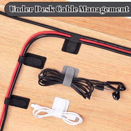 100 Pcs Cable Management Under Desk, Hook and Loop Cable Straps - Image 4
