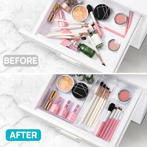 Vtopmart 25 PCS Clear Plastic Drawer Organizers Set, 4-Size - Image 3