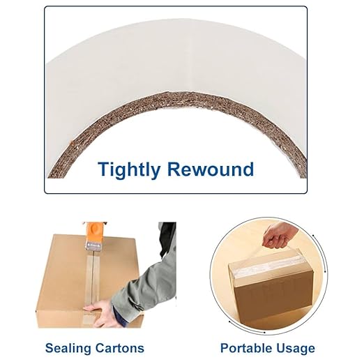 Heavy Duty Packing Tape 3 Rolls, Clear, 4 inch x 55 Yards, Special 4 inch Width, 2.2 mil, Ultra Strong, Refill for Packaging and Shipping