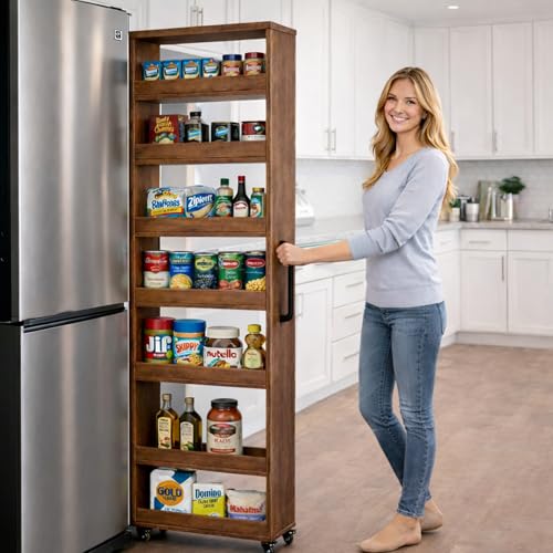 Beside Fridge Storage Slim Tall Cabinet - 7-Tier Tall - Image 3