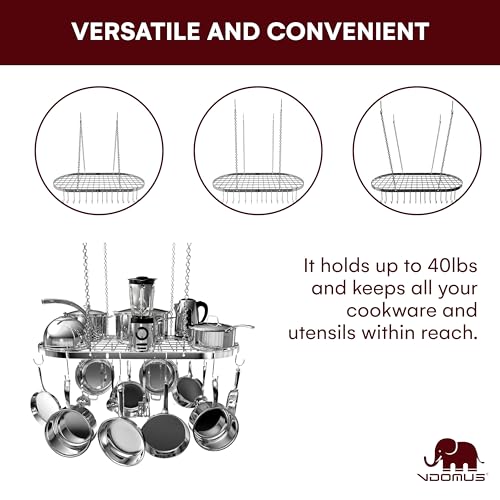 Vdomus Hanging Pot Rack - Ceiling Mount Kitchen Orga | All Products - Image 4
