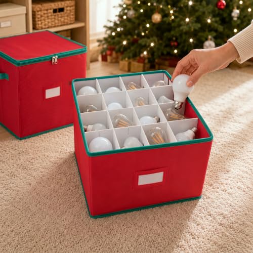 Christmas Light Bulb Organizer Storage Box Ornament - Image 3