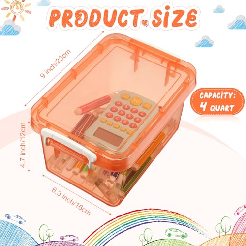 6 Pack Colorful Plastic Storage Bins with Lids, Colorful - Image 4