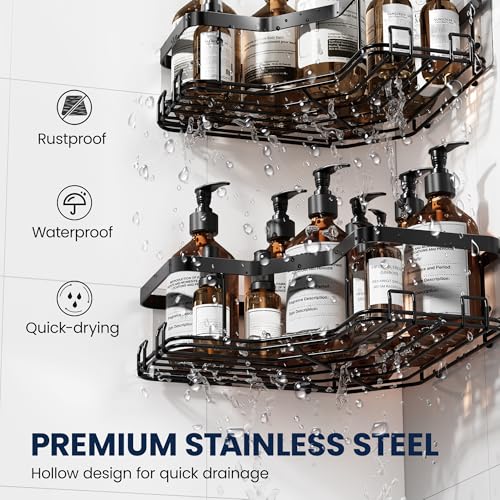 MAXIFFE 3 Pack Corner Shower Caddy with Soap Holder, | All Products - Image 6