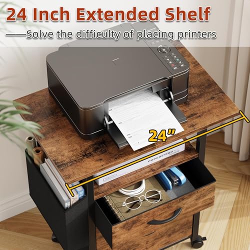 GYIIYUO 2 Drawer File Cabinet 24''W, Mobile Filing Cabinet - Image 5