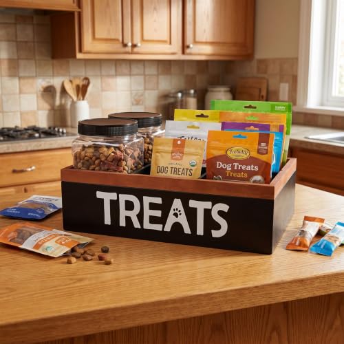Pethiy Dog Treat Organizer Box with 2 Plastic Jars & Compartments - Image 8