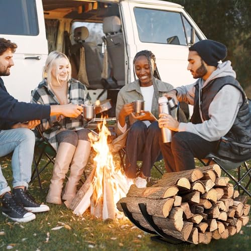 Curved Firewood Rack Holder Outdoor: 30 Inch Heavy-Duty - Image 6