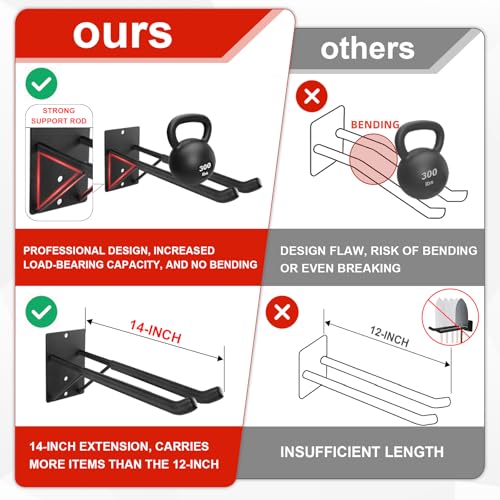 14" Large Heavy Duty Garage Hooks, Steel Garage Stor | All Products - Image 4